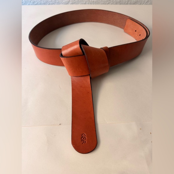 G&R Tan Knot Wrap Belt | 100% Leather Tie Waist Elegant Belt| Dust Bag Included - Picture 2 of 5